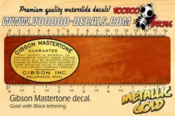 GIBSON MASTERTONE (GOLD / BLACK) WATERSLIDE DECALS
