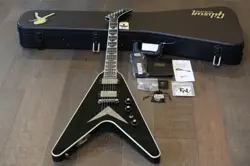 2022 GIBSON CUSTOM DAVE MUSTAINE SIGNATURE FLYING V EXP BLACK EBONY   COA OHSC