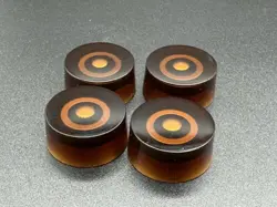 4 GUITAR BASS SPEED KNOBS AMBER BROWN SET FOR LES PAUL GIBSON EPIPHONE PRS