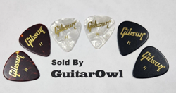 GIBSON HEAVY GUITAR PICKS BROWN WHITE BLACK SET OF 6 FREE SHIPPING