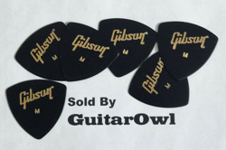 GIBSON MEDIUM GUITAR PICKS 346 WEDGE 6  PACK     MADE IN THE USA