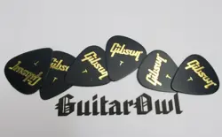 GIBSON THIN 351 GUITAR PICKS BLACK SET OF 6