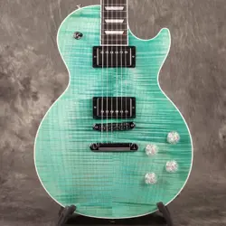 GIBSON USA/LES PAUL MODERN FIGURED SEAFOAM GREEN ELECTRIC GUITAR WITH HARD CASE