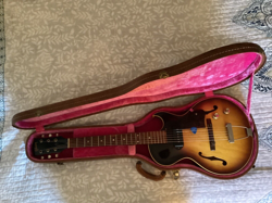 1962 GIBSON ES-140T 3/4 ELECTRIC GUITAR WITH OHSC. UNUSUALLY GREAT CONDITION.