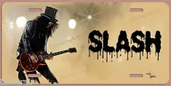 SLASH GNR GIBSON ART LICENSE PLATE, PAINTED AND MADE IN USA BY THE ARTIST