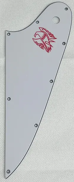 WHITE 3-PLY FOR FIT GIBSON FIREBIRD STYLE RED LOGO GUITAR PICKGUARD