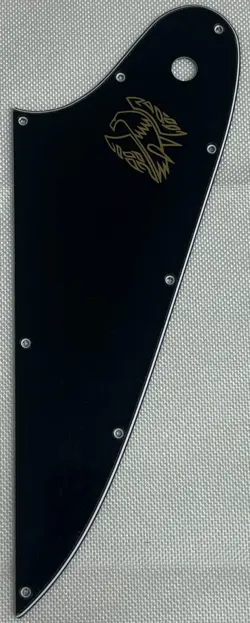BLACK 3-PLY FOR FIT GIBSON FIREBIRD STYLE GOLD LOGO GUITAR PICKGUARD