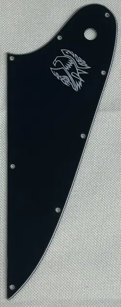 BLACK 3-PLY FOR FIT GIBSON FIREBIRD STYLE WHITE LOGO GUITAR PICKGUARD