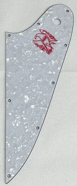 WHITE PEARL 4-PLY FOR FIT GIBSON FIREBIRD STYLE RED LOGO GUITAR PICKGUARD