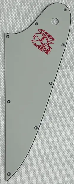 PARCHMENT 3-PLY FOR FIT GIBSON FIREBIRD STYLE RED LOGO GUITAR PICKGUARD
