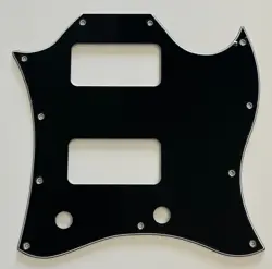 FOR FIT US GIBSON SG TV JONES STYLE FULL FACE GUITAR PICKGUARD 3 PLY BLACK