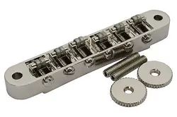 ROLLER BRIDGE TUNE-O-MATIC WITH M4 THREADED POSTS GIBSON LES PAUL - NICKEL