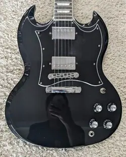 2012 GIBSON SG STANDARD ELECTRIC GUITAR WITH GIBSON GIG BAG CASE - BLACK - EBONY