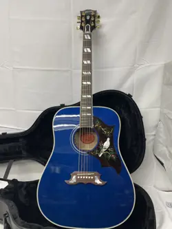GIBSON DOVE QUILT VIPER BLUE 6-STRING ACOUSTIC ELECTRIC GUITAR MADE IN USA