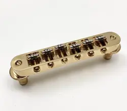 TUNE-O-MATIC GOLD M4 BRIDGE W/ ROLLER SADDLES FOR GIBSON LES PAUL, SG, GRETSCH