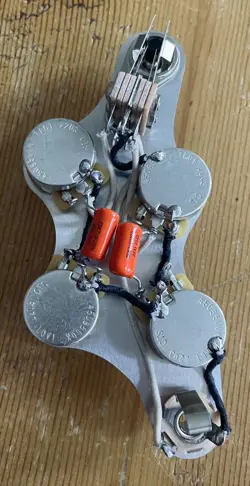 GIBSON SG 50'S WIRING 500K CTS BRASS SHAFT POTS .022 ORANGE DROP  SWITCHCRAFT
