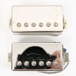 GIBSON RHYTHM 61 AND LEAD 61 HUMBUCKING PICKUP SET CHROME COVERS W/ HARDWARE