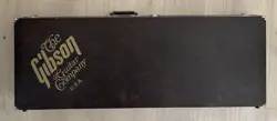 VINTAGE EARLY 1980'S GIBSON LES PAUL SG BROWN RECTANGULAR HARD CASE RED INSIDE