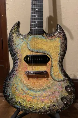 COLOR ART  SG JUNIOR JR ELECTRIC GUITAR HAND PAINTED  P90 PICKUP GIBSON STRINGS