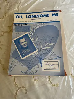 SHEET MUSIC- DON GIBSON- OH,LONESOME ME