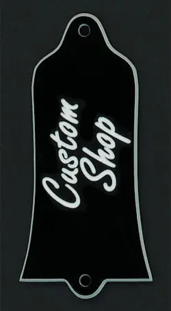 GUITAR TRUSS ROD COVER - ENGRAVED - FITS USA GIBSON -  CUSTOM SHOP - BLACK