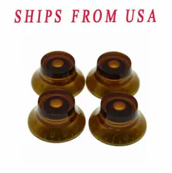 KAISH GUITAR BELL KNOBS 24 FINE SPLINES TOP HAT KNOBS FITS GIBSON LES PAUL AMBER