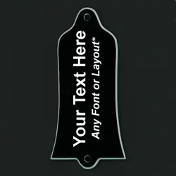 GUITAR TRUSS ROD COVER CUSTOM ENGRAVED FITS USA GIBSON - PERSONALIZED TEXT BLACK