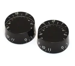 (2) BLACK 1-11 SPEED KNOBS FOR GIBSON®/GUITAR/BASS W/CTS SPLIT POTS PK-0132-023