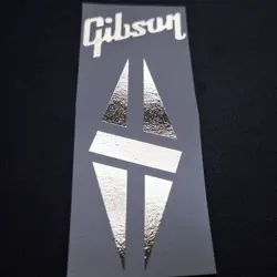 GIBSON DIAMOND CUSTOM HEADSTOCK WATERSLIDE DECAL SOLID SILVER ULTRA-HI-RES NEW