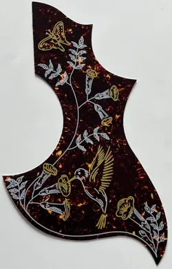 SELF ADHENSIVE ACOUSTIC GUITAR PICKGUARD FIT FOR GIBSON HUMMINGBIRD BROWN