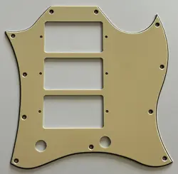 FOR FIT GIBSON SG STANDARD 3 PICKUP STYLE GUITAR PICKGUARD 3 PLY VINTAGE YELLOW