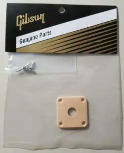 GIBSON® JACK PLATE CREAM PLASTIC COVER CREME CREAM LES PAUL USA GENUINE 