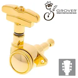 NEW GROVER 509 LOCKING TUNERS 3X3 MODERN GIBSON LES PAUL IMPERIAL BUTTONS - GOLD