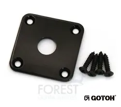 GOTOH JCB4 METAL JACK PLATE SQUARE CURVED GIBSON LP ® STYLE BLACK WITH SCREWS