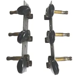 VTG  WAVERLY 3X3 GUITAR TUNER SET BLACK BUTTONS BRASS PARTS GIBSON READ