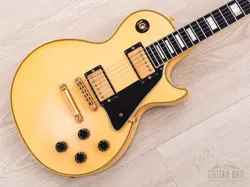 1989 GIBSON LES PAUL CUSTOM VINTAGE GUITAR ALPINE WHITE, 100% ORIGINAL W/...