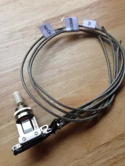 SWITCHCRAFT 3 WAY TOGGLE SWITCH PRE-WIRED FOR GIBSON/EPIPHONE LES PAUL CREME