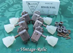 AGED KLUSON NICKEL TUNERS RELIC FIT GIBSON HISTORIC LES PAUL KD-3-NPKNL NO LINE