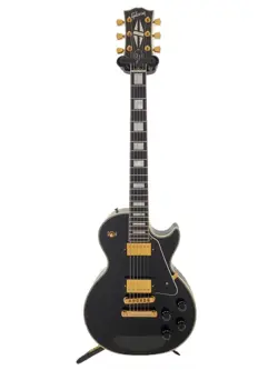 ELECTRIC GUITAR GIBSON CS LES PAUL CUSTOM EBONY BLACK 2009 S/N CS93601 & CASE