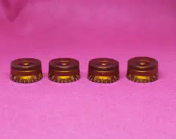 VINTAGE AMBER EMBOSSED SPEED KNOBS FOR GIBSON USA CTS POTS (4) MADE IN JAPAN