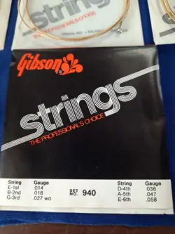 GIBSON FLOWER GUITAR STRINGS NO. 940 VTG 70'S NOS,CASE CANDY KALAMAZOO, MI