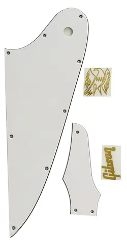 NEW WHITE GUITAR PICKGUARD FOR GIBSON FIREBIRD & TRUSS ROD COVER GOLD 