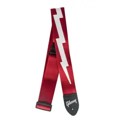 GIBSON ASGSBL-20 THE LIGHTNING BOLT SEATBELT RED GUITAR STRAP GENUINE NEW