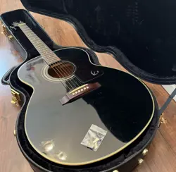 ACOUSTIC GUITAR EPIPHONE BY GIBSON SJ15 EB EBONY BLACK S/N Z01050035