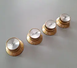 4 PC, GIBSON/EPIPHONE GUITAR KNOBS, GOLD/SILVER
