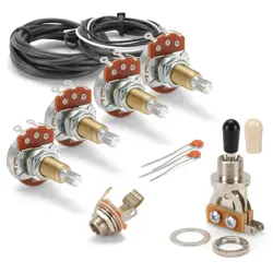 STEWMAC COMPATIBLE WIRING KIT FOR GIBSON LES PAUL GUITAR, LONG-SHAFT POTS AND...