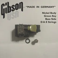 MADE IN GERMANY- SINGLE GIBSON DELUXE TUNER BASS SIDE NICKEL/GREEN KEY