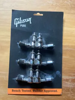 VINTAGE NOS NIP - GENUINE GIBSON PURE GUITAR PMMH-015 METAL BUTTON NICKEL TUNERS