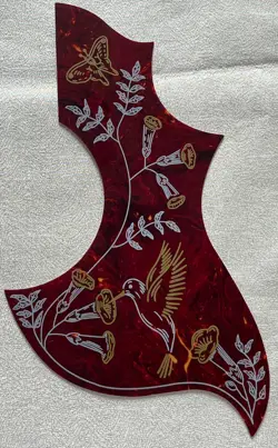 SELF ADHENSIVE PICKGUARD FOR GIBSON HUMMINGBIRD ACOUSTIC GUITRAR RED TORTOISE