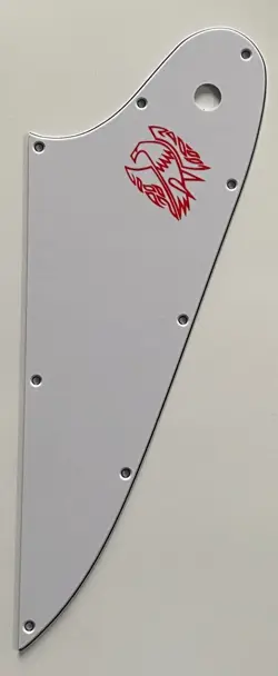 FOR FIT GIBSON FIREBIRD RED LOGO STYLE GUITAR PICKGUARD SCRATCH PLATE WHITE